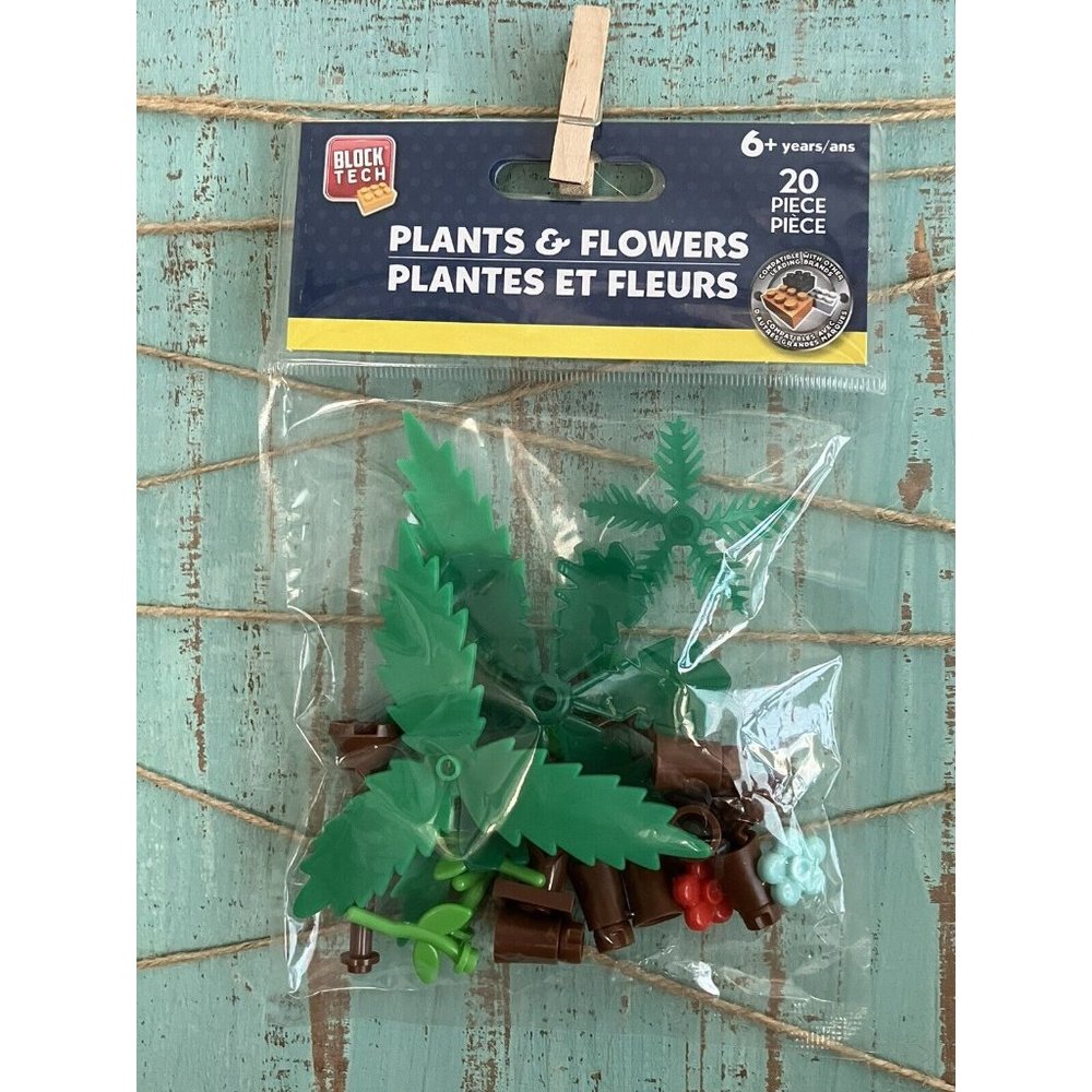 Block Tech Plants and Flowers 20 Piece Building Blocks Set